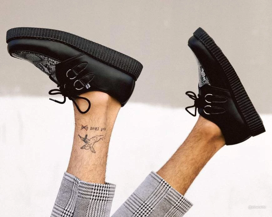 Women TUK-F9672 Black & Grey Snake Viva II Low Creeper 9 Women TUK-F9672 Black & Grey Snake Viva II Low Creeper