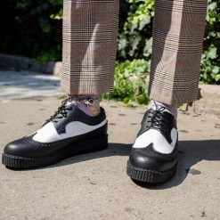 TUK F9742 Black & White Wingtip Tie TUKskin™ Viva II Low Creeper