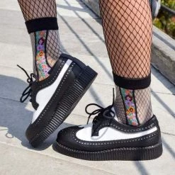 TUK F9742 Black & White Wingtip Tie TUKskin™ Viva II Low Creeper