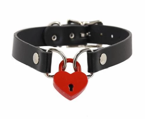 Funk Plus Heart Lock D-Ring Choker Halloween 2 Funk Plus Heart Lock D-Ring Choker Halloween