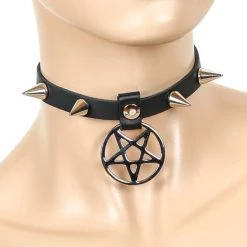 Funk Plus CONE SPIKE PENTAGRAM CHOKER