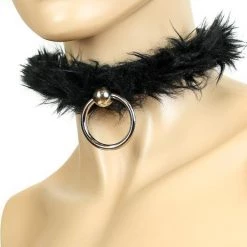 Funk Plus Fetish Leather & Fur Sub Bondage Collar