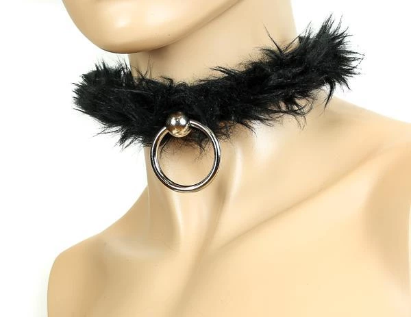 Funk Plus Fetish Leather & Fur Sub Bondage Collar 2 Funk Plus Fetish Leather & Fur Sub Bondage Collar