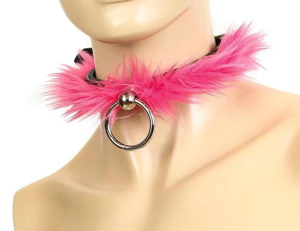 Funk Plus Fetish Leather & Fur Sub Bondage Collar 4 Funk Plus Fetish Leather & Fur Sub Bondage Collar