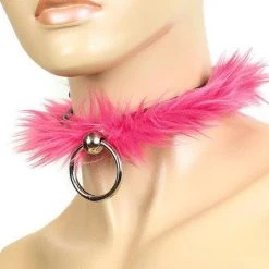 Funk Plus Fetish Leather & Fur Sub Bondage Collar 6 Funk Plus Fetish Leather & Fur Sub Bondage Collar