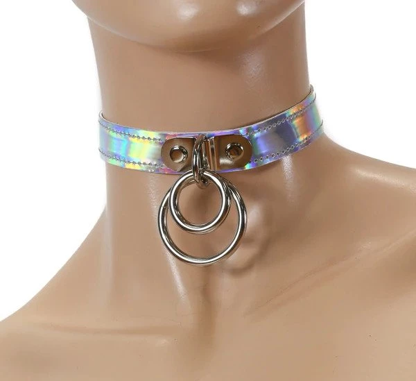 Funk Plus Double Ring Rainbow Choker 1 Funk Plus Double Ring Rainbow Choker