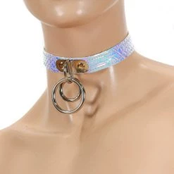 Funk Plus Double Ring Rainbow Choker