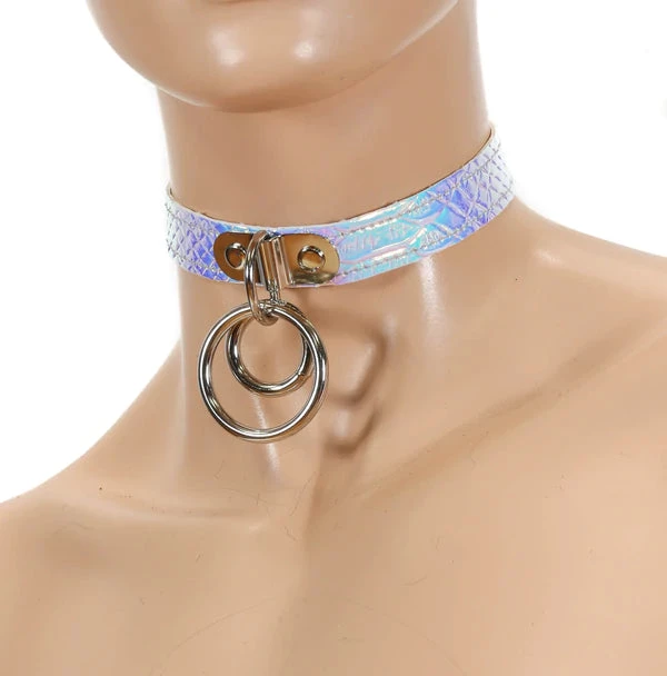 Funk Plus Double Ring Rainbow Choker 1 Funk Plus Double Ring Rainbow Choker