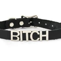 Funk Plus STAINLESS STEEL LETTER WORDS ID NAME BLACK LEATHER CHOKER