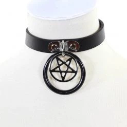 Funk Plus Halloween Hanging Ring Pentagram Choker