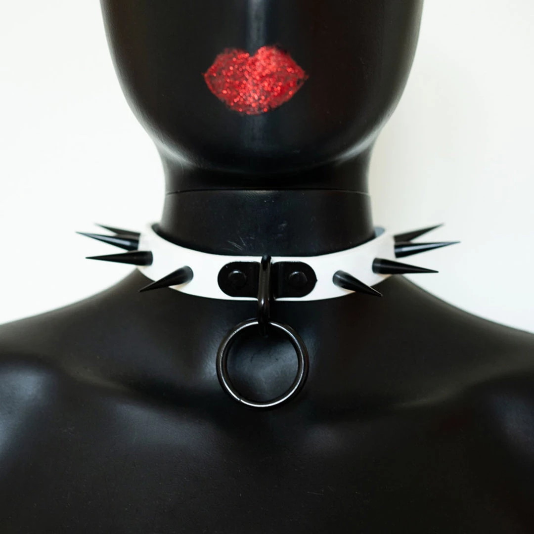 Funk Plus Vegan Patent Spike Ring Choker Halloween 2 Funk Plus Vegan Patent Spike Ring Choker Halloween