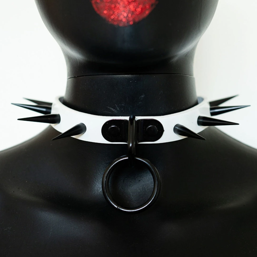 Funk Plus Vegan Patent Spike Ring Choker Halloween 1 Funk Plus Vegan Patent Spike Ring Choker Halloween