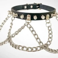 Funk Plus Halloween Wide Chain Spike Choker 5 Funk Plus Halloween Wide Chain Spike Choker