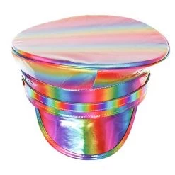 Funk Plus Fetish Glitter Rainbow Captain Hat