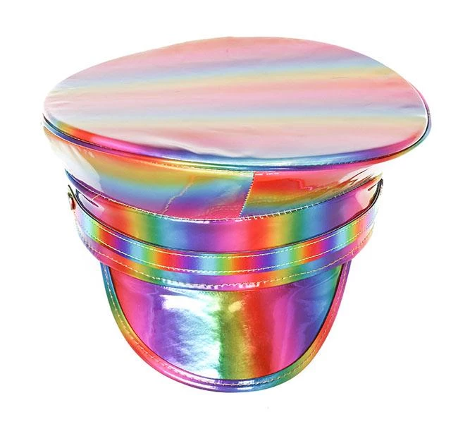 Funk Plus Fetish Glitter Rainbow Captain Hat 2 Funk Plus Fetish Glitter Rainbow Captain Hat