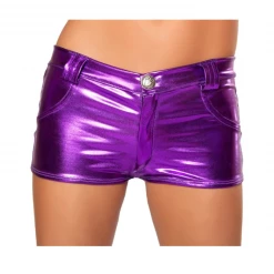 Roma Women Metallic Shorts With Pocket