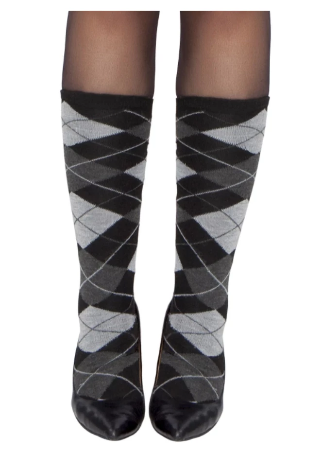 Roma Grey Argyle Leg Warmer Women 1 Roma Grey Argyle Leg Warmer Women