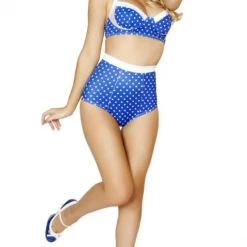 Roma Polkadot Pinup Style Halter Top Women