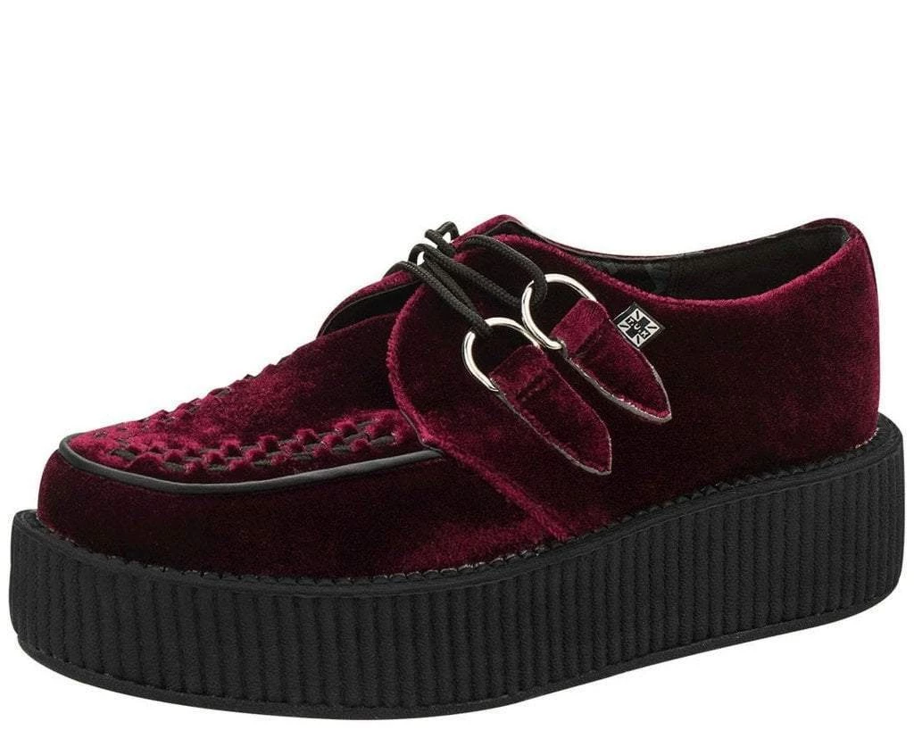 TUK-V8463 Dark Red Velvet Viva Mondo Creepers Women 1 TUK-V8463 Dark Red Velvet Viva Mondo Creepers Women