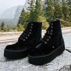 TUK V9758L Black Velvet 7-Eye Viva Mondo Boot