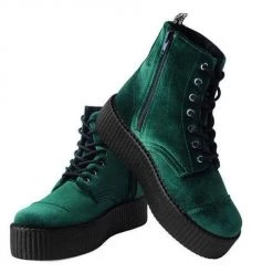 Women TUK V9759L Green Velvet 7-Eye Viva Mondo Boot