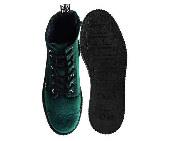 Women TUK V9759L Green Velvet 7-Eye Viva Mondo Boot 3 Women TUK V9759L Green Velvet 7-Eye Viva Mondo Boot