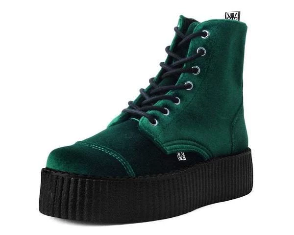Women TUK V9759L Green Velvet 7-Eye Viva Mondo Boot 1 Women TUK V9759L Green Velvet 7-Eye Viva Mondo Boot