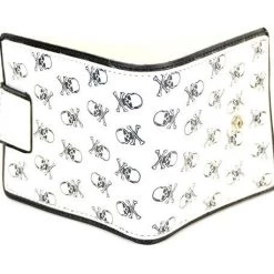 Funk Plus White Wallet With Skull & CrossBone Halloween