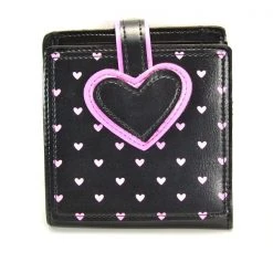 Funk Plus Black Wallet With Pink Heart