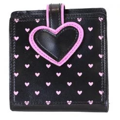 Funk Plus Black Wallet With Pink Heart