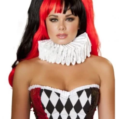 Roma Black & Red Wig With Bangs Women