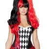 Roma Black & Red Wig With Bangs Women