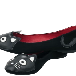 TUK-A8542L Black Suede Kitty Flat