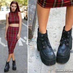 TUK-A8663L Distressed Ankle Nosebleed Boots