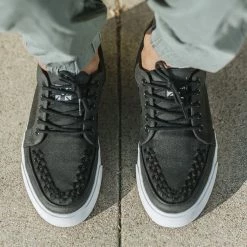 Women TUK-A9186 Black Waxed Twill No-Ring VLK Sneaker