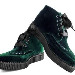 Women TUK-A9271 Emerald Velvet Pointed Boot
