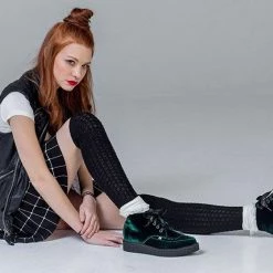 Women TUK-A9271 Emerald Velvet Pointed Boot