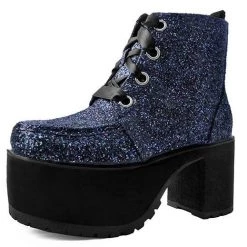 Women TUK-A9274L Black Jewels Glitter Nosebleed Boot