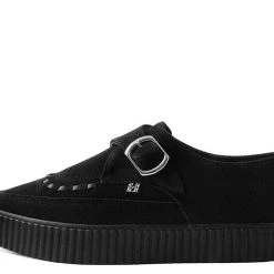 TUK-A9280 Black Faux Suede Pointed Buckle EZC