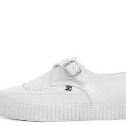 TUK-A9281 White Faux Leather Pointed Buckle EZC