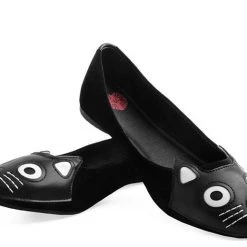 TUK-A9285L Black Velvet Kitty Flat