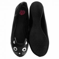 TUK-A9285L Black Velvet Kitty Flat