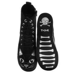 Women TUK-A9345L Faux Suede Embroidered Kitty Sneaker Boot