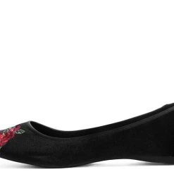 TUK-A9432L Velvet Vegan Rose Embroidered Flat 7 TUK-A9432L Velvet Vegan Rose Embroidered Flat
