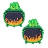 Pastease Halloween Cauldron: Black & Green Flaming Bubbling Witches Brew Nipple Pasties