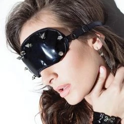 Coquette Padded PVC Mask With Spikes & Adjustable Band