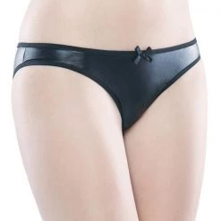 Coquette Wetlook Crotchless Panty With Ruching