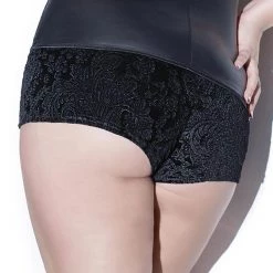 Coquette Wet Look Booty Short With Velvet Panties