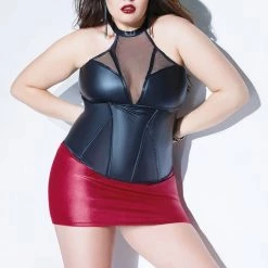 Coquette Fetish Matte High Neck Bustier