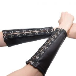 Coquette Accessories Wetlook 3-4 Sleeves With Hook & Eye Closure